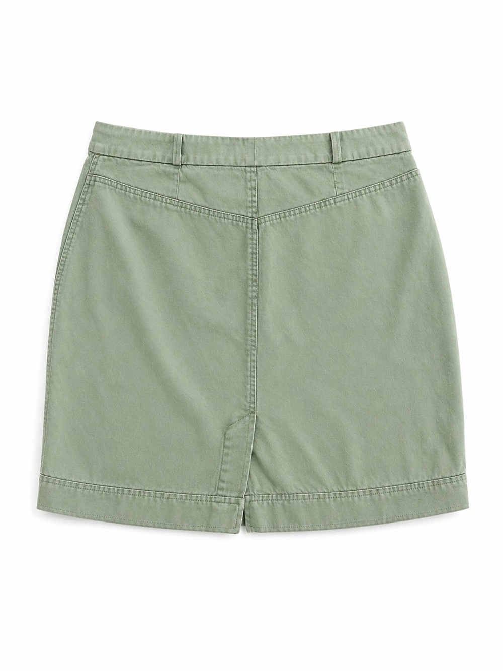 LOFT Outlet Olive Green Sage Cotton Utility Skirt Size 10 - Picture 2 of 7